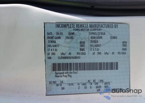 2006 Lincoln Town Car Executive from USA, damaged, VIN 1LJFM88W36Y608043